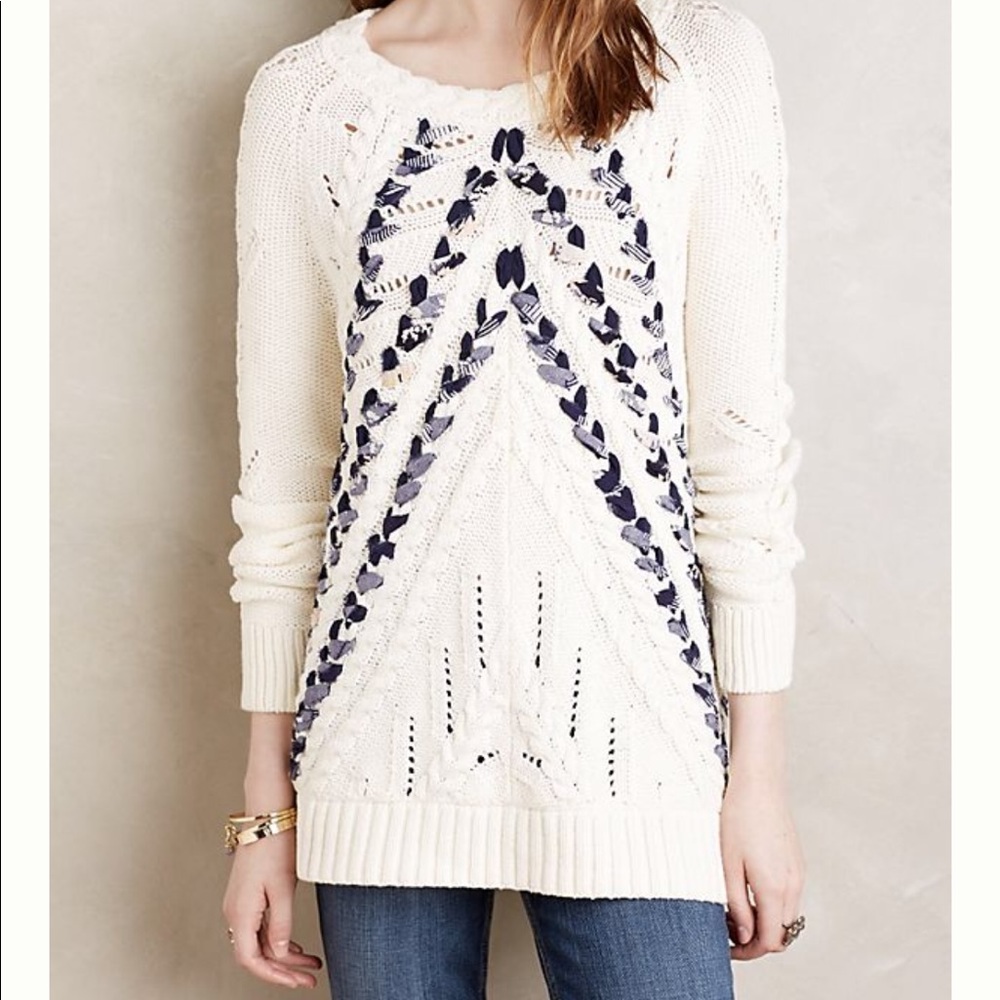 Ribboned Cables Pullover, size M